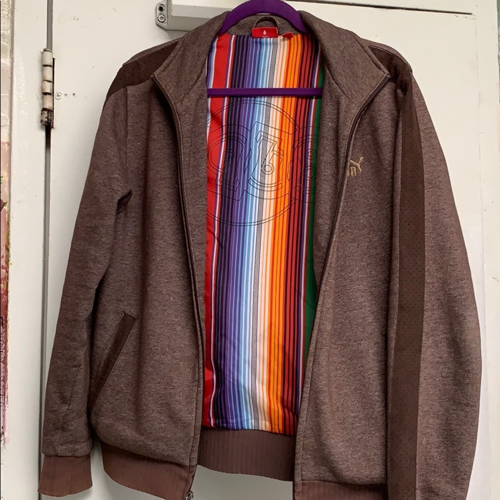 Puma sweater with colorful lining. LAST CHANCE